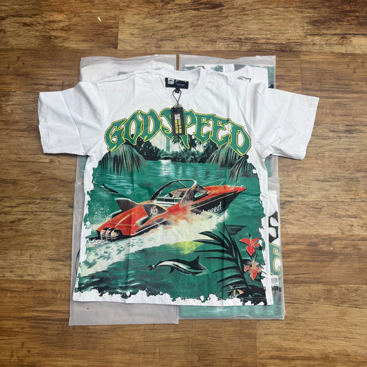 God Speed White Boat Tee