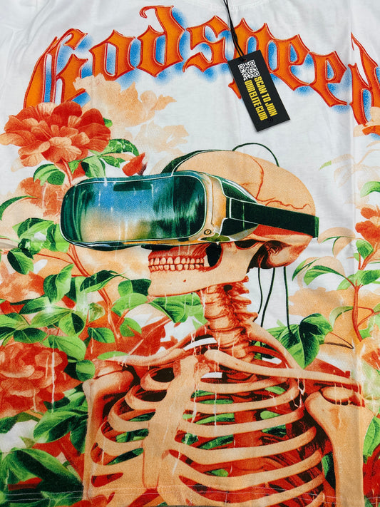 God speed white flower vision tee