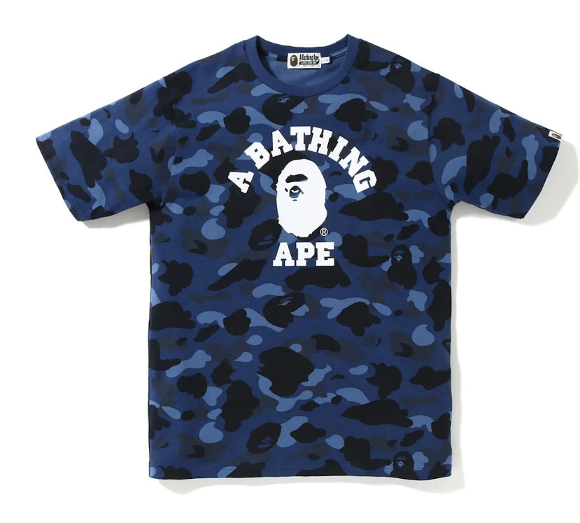 Bape Blue Camo College Tee Tee