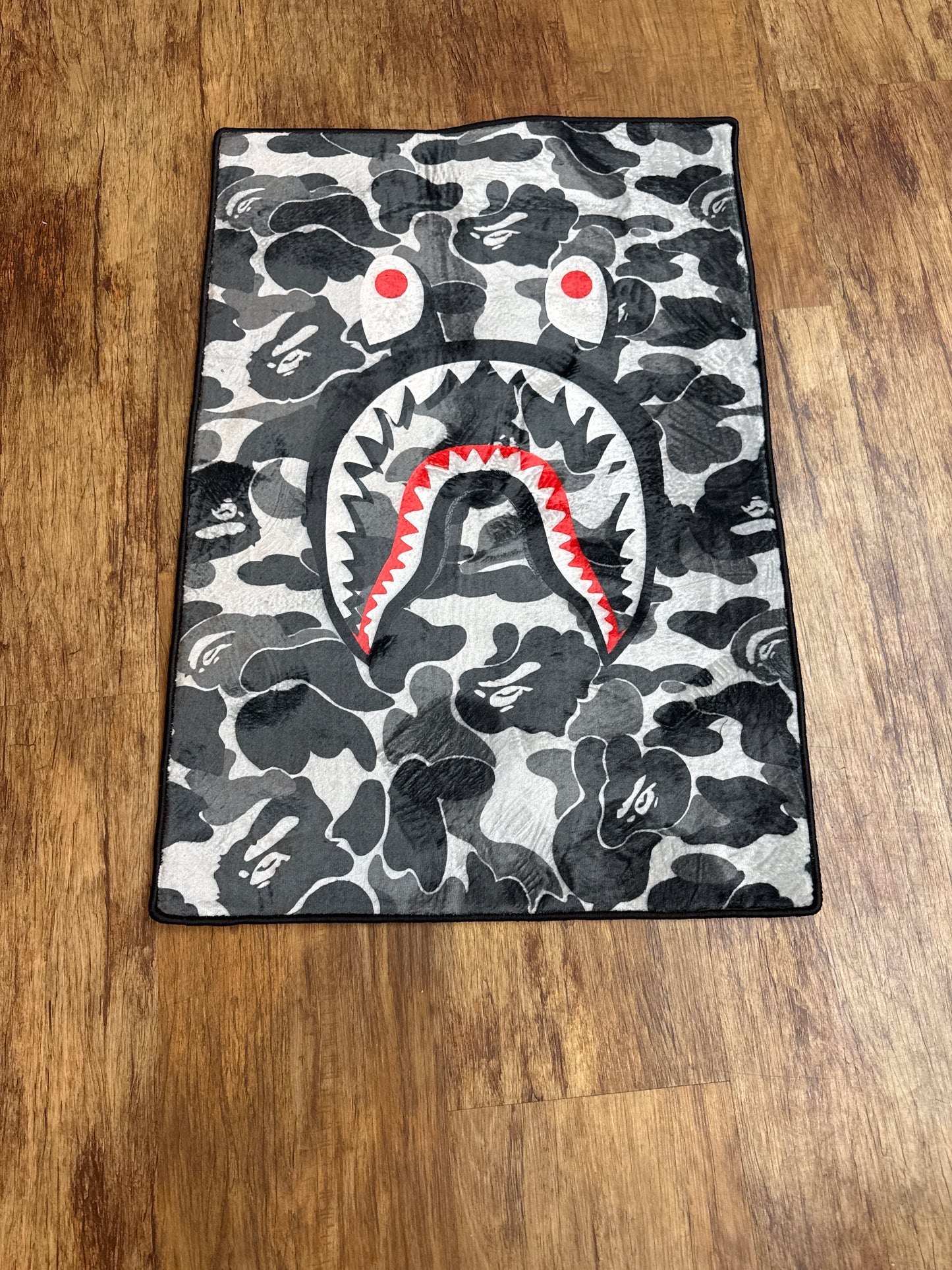 Bape Black White Grey Carpet Rug