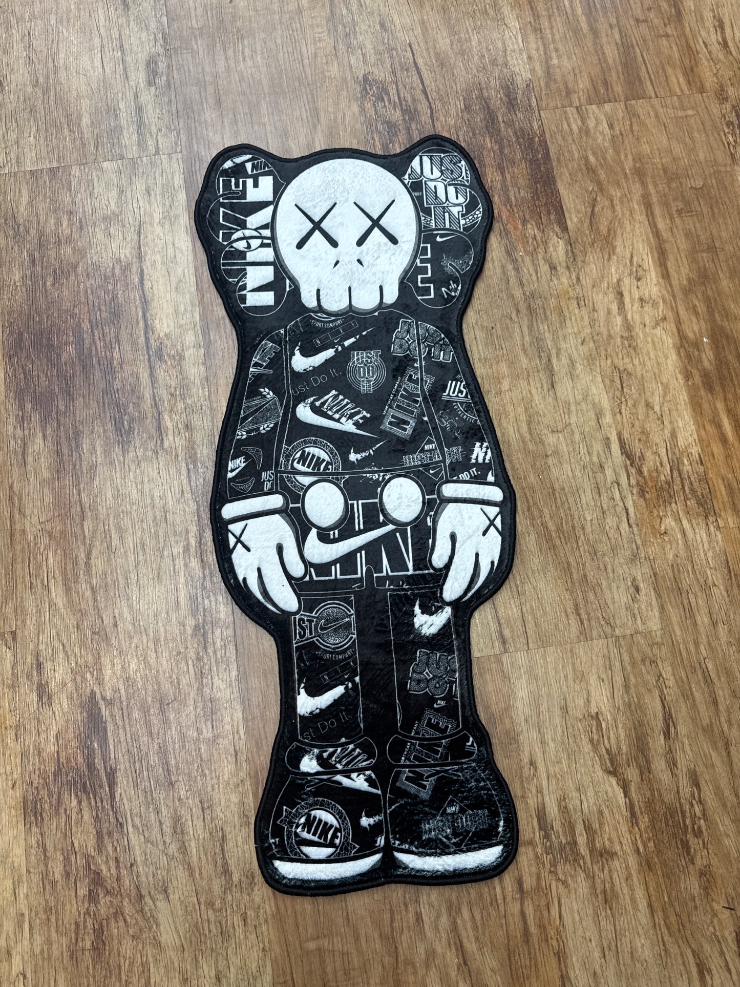 Kaws Black Nike Rug
