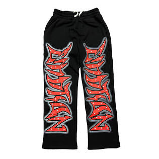 Mixed Emotion Rhinestone Black Sweatpants
