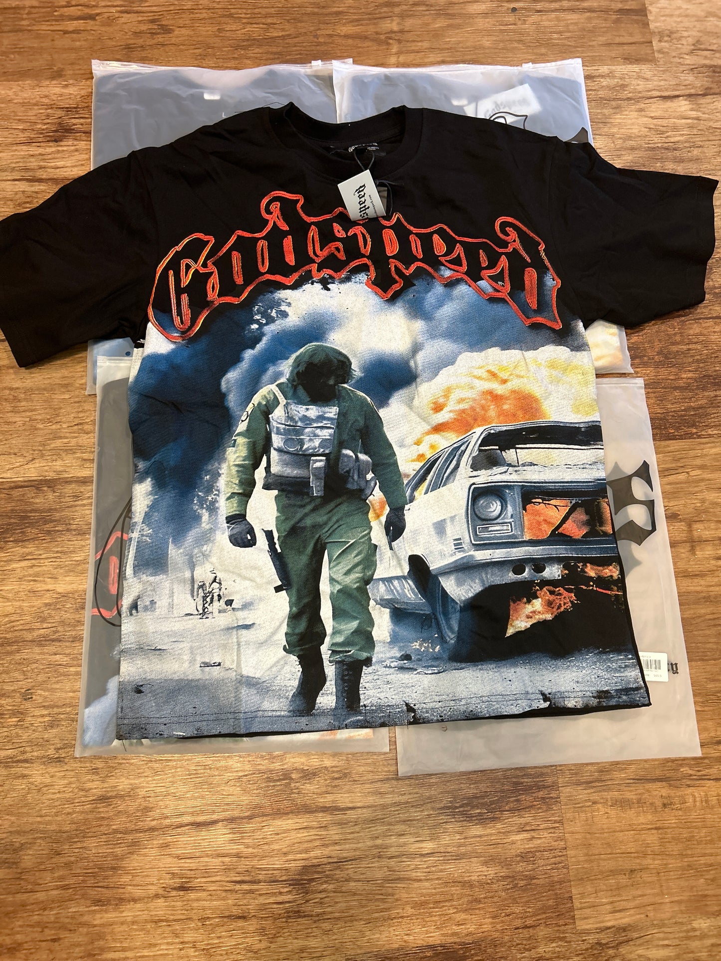 God Speed Black Military Car Tee