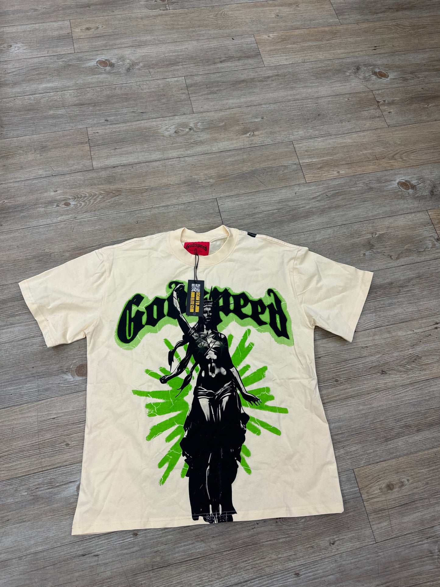 God speed cream women lime tee