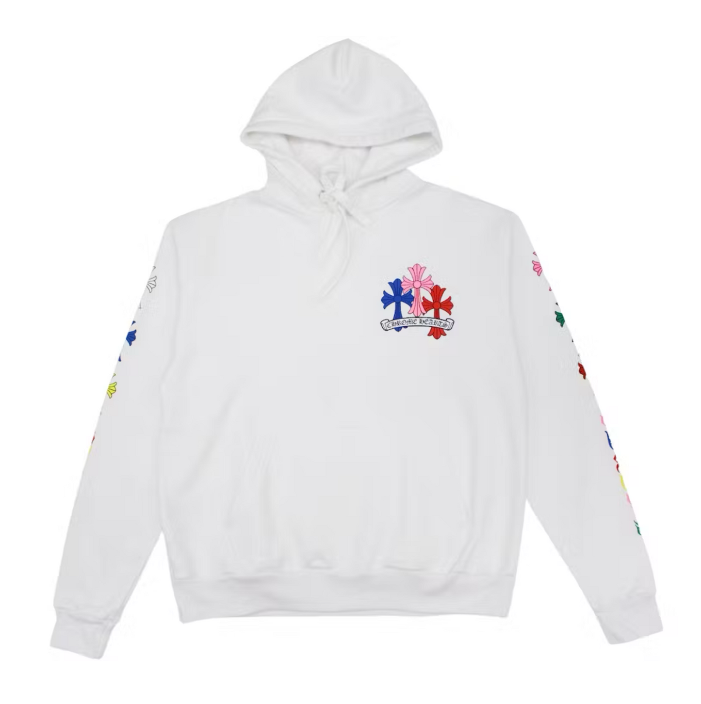 Chrome Hearts White Multi Color Cross Hoodie (USED)
