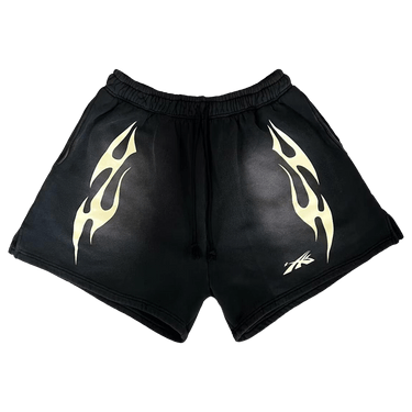 Hellstar Sports Black Flame Shorts