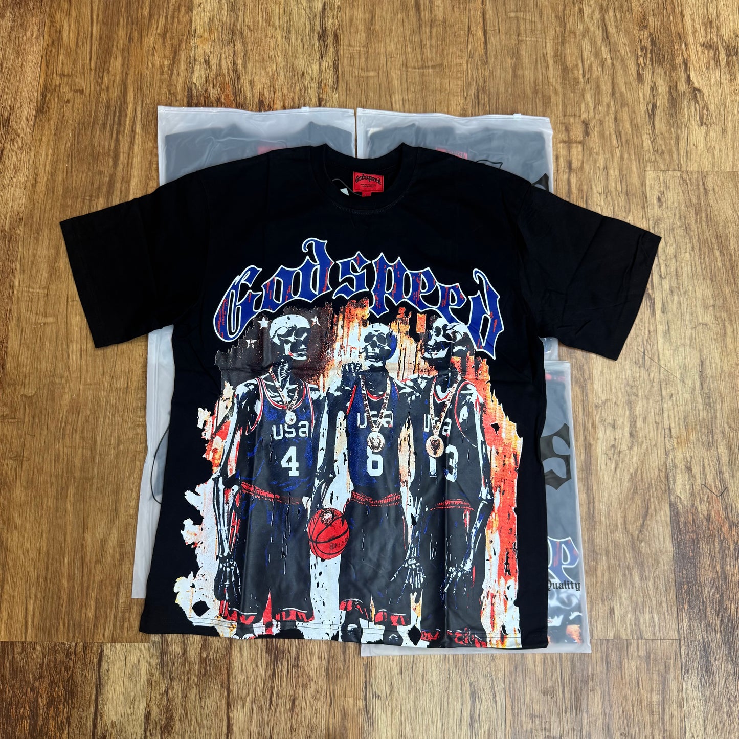God Speed Black USA Basketball  Tee