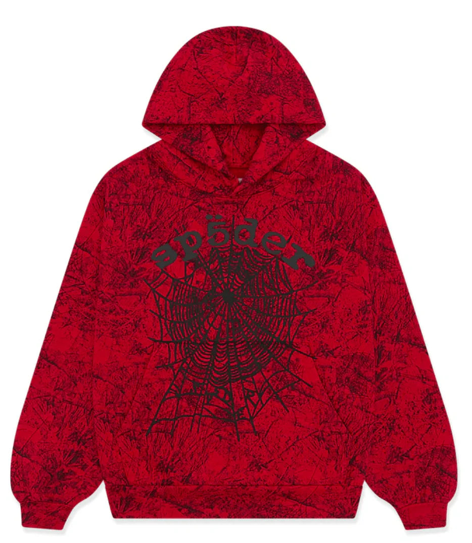 Sp5der OG Tree Camo Red Hoodie