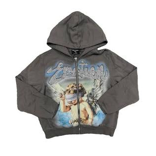 Mixed Emotion Baby Angel Grey Hoodie