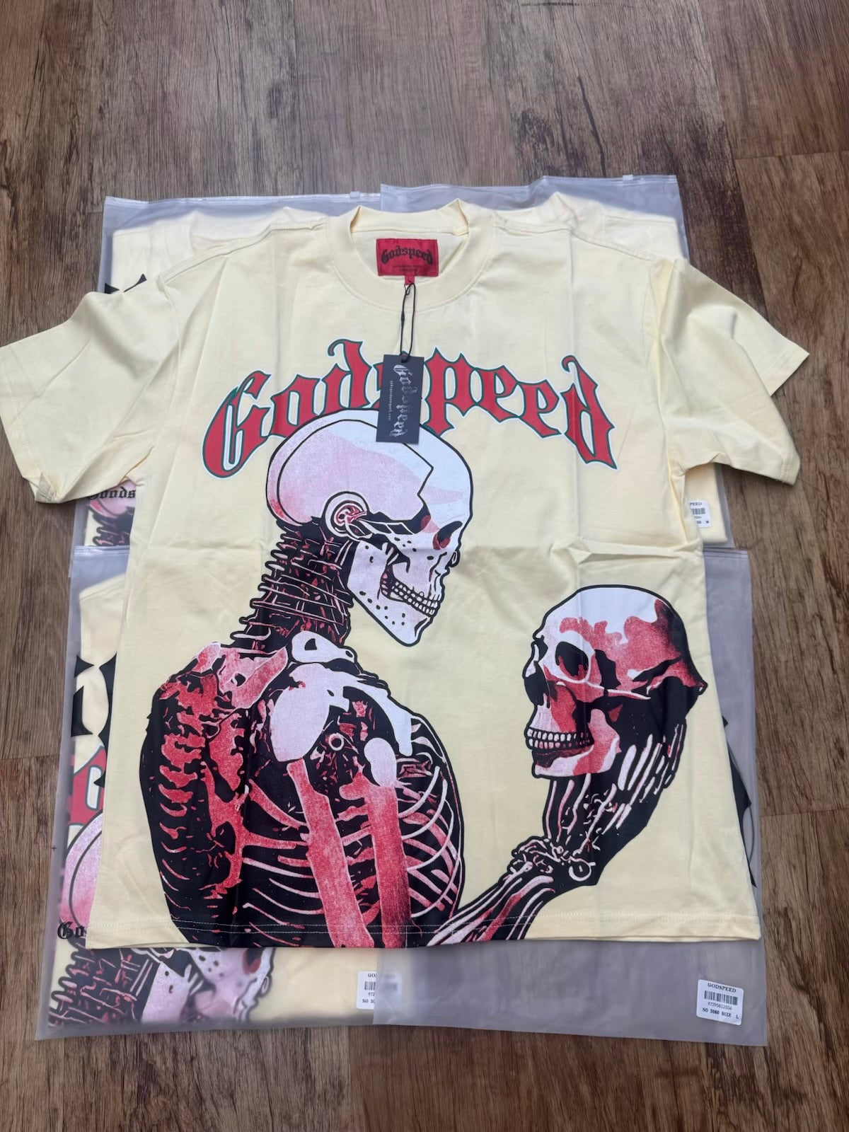 God Speed Cream Skeleton Tee