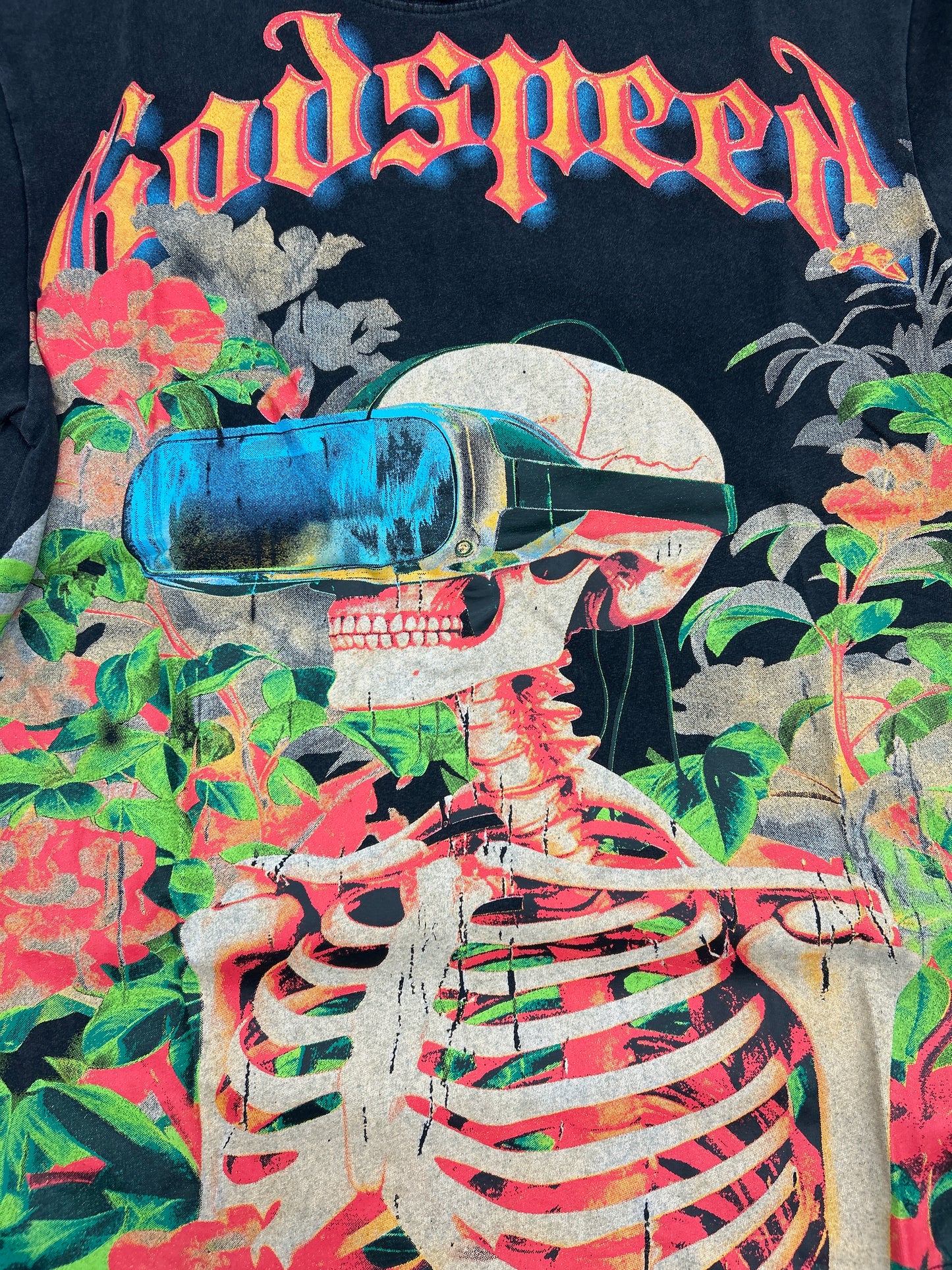 God speed black flower vision tee