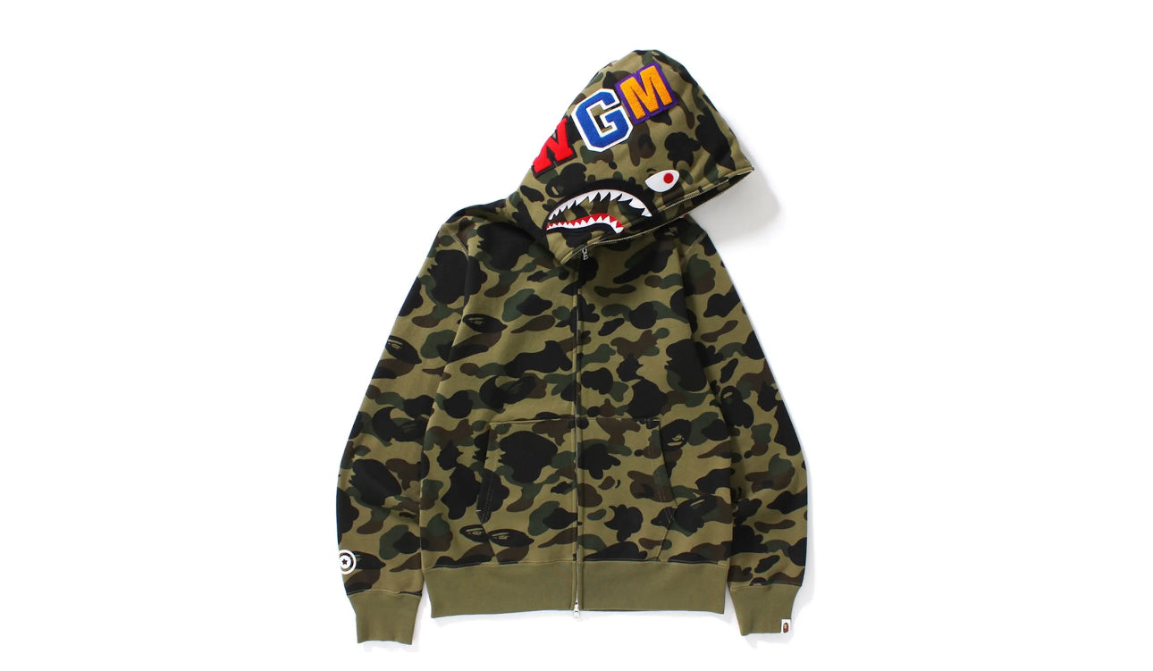 Bape 1st Camo Shark Full Zip Hoodie Green
