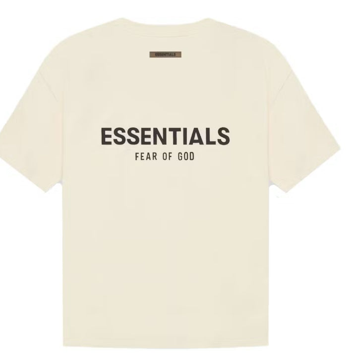 Essentials Cream Back Logo Tee