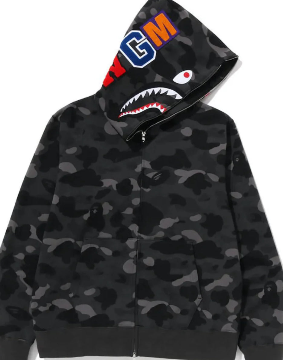 Bape Shark Full Zip Grey Camo