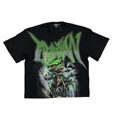 Mixed Emotion black goblin rhinestone tee