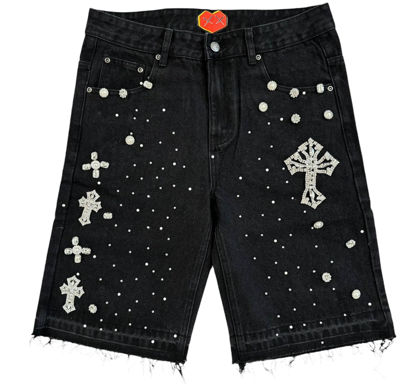 Genuine Club Black Rhine Stone Shorts