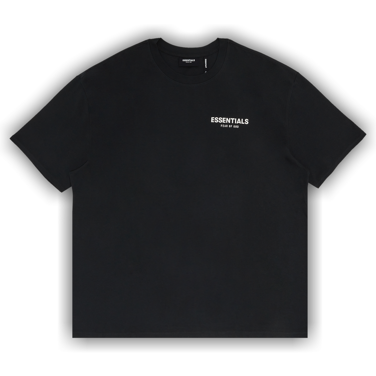 Essential white/black font tee