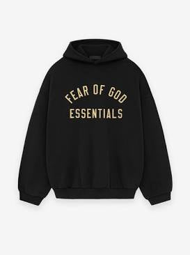 Essentials Black Cream Font Hoodie