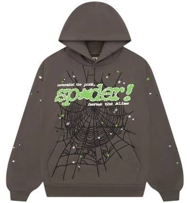 Sp5der Slate Grey Punk Hoodie V2