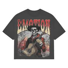 Mixed Emotion Grey Skeleten Guitar Tee