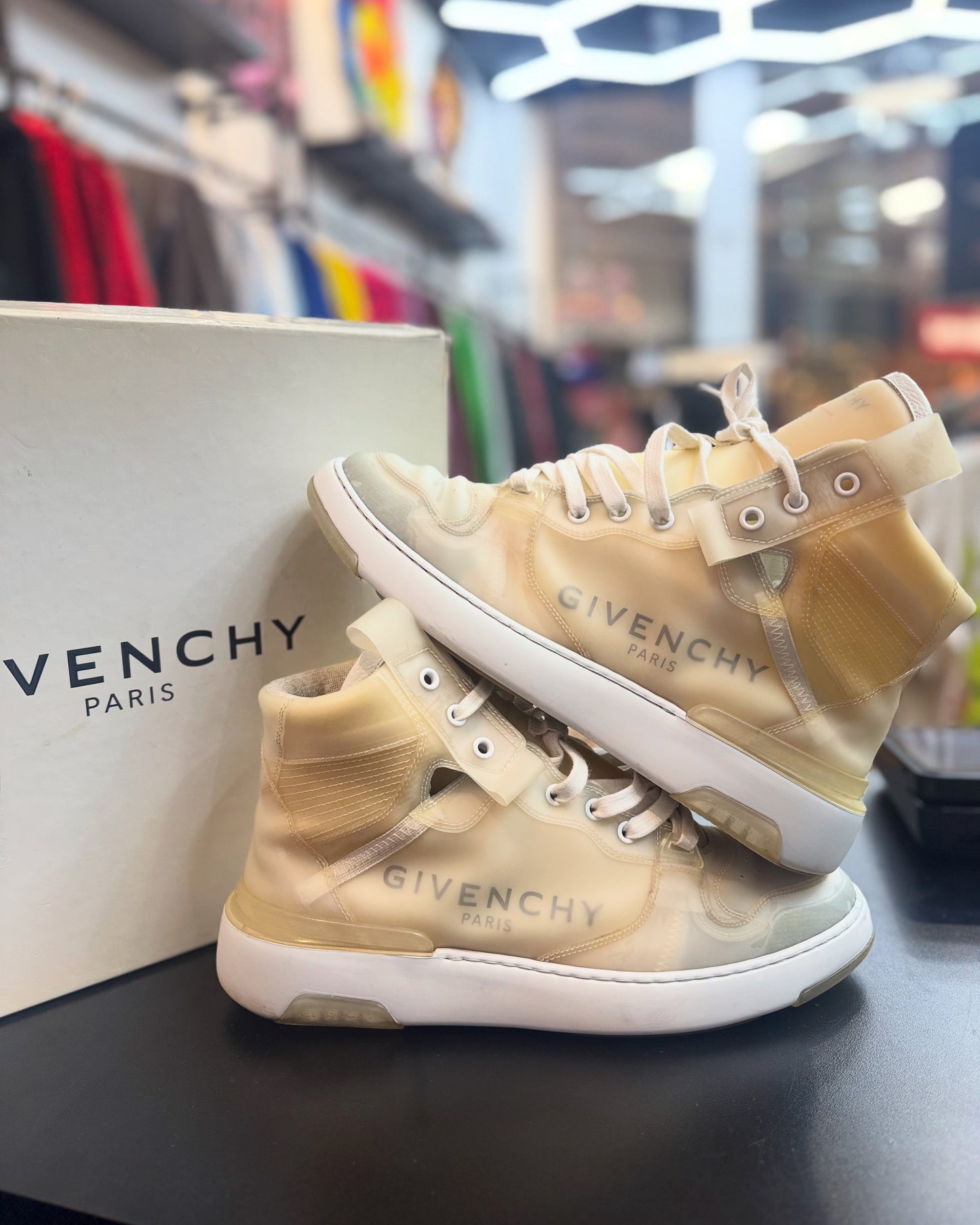 used givenchy transparent high tops