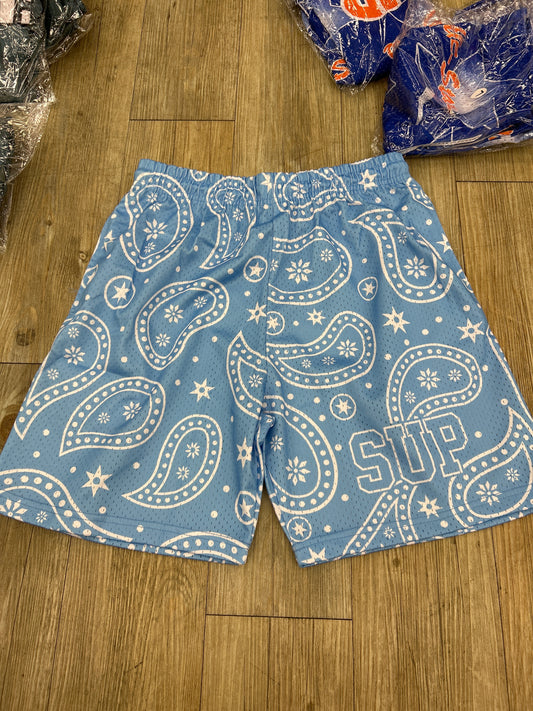 Sup light blue bandanna short