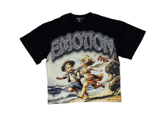 Mixed emotion tee baby running