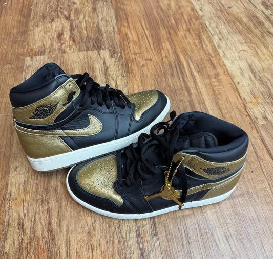 USED - Jordan 1 High Black Metallic Gold
