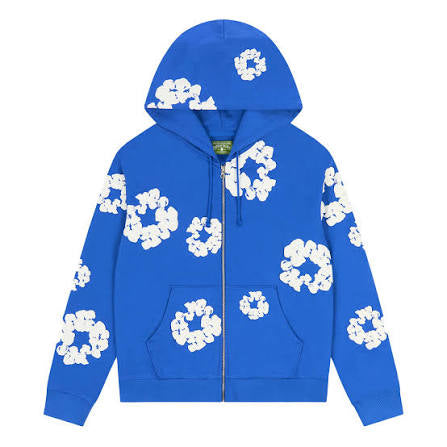 Denim Tears Cotton Wreath Zip Hoodie Blue