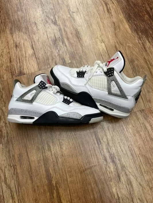 Used Jordan 4 white cement