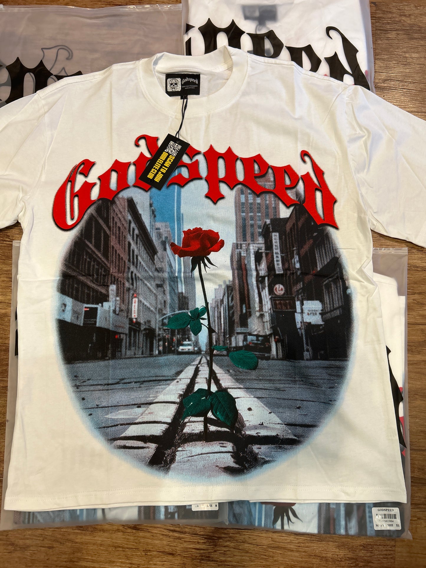 God Speed White Rose In Street tee