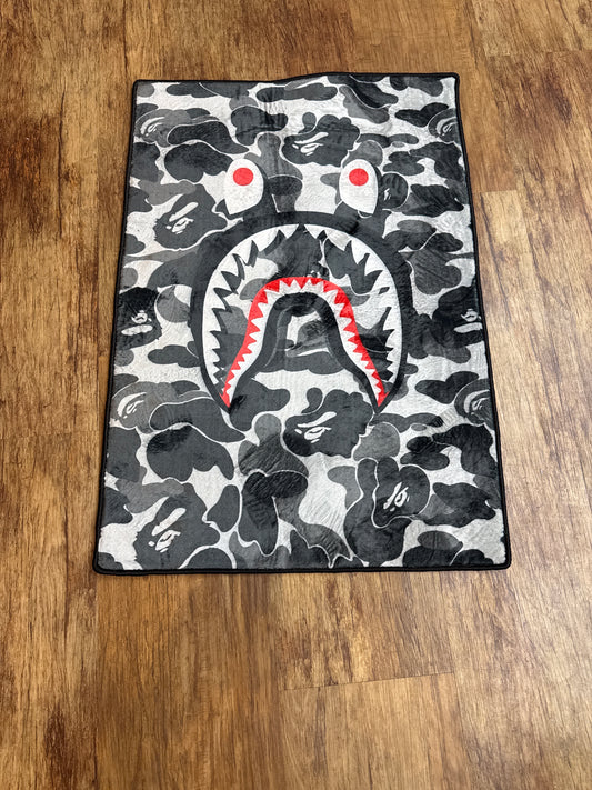 Bape Black White Grey Carpet Rug