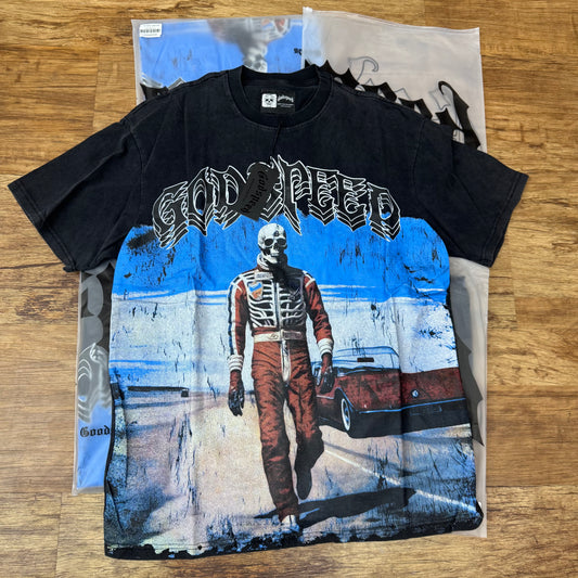 God Speed Black Skeleton Racer Tee