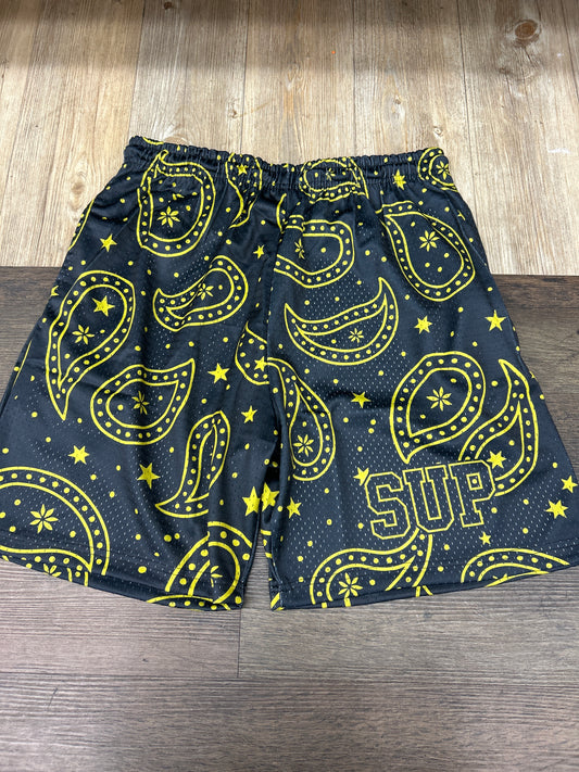 Sup black and yellow shorts