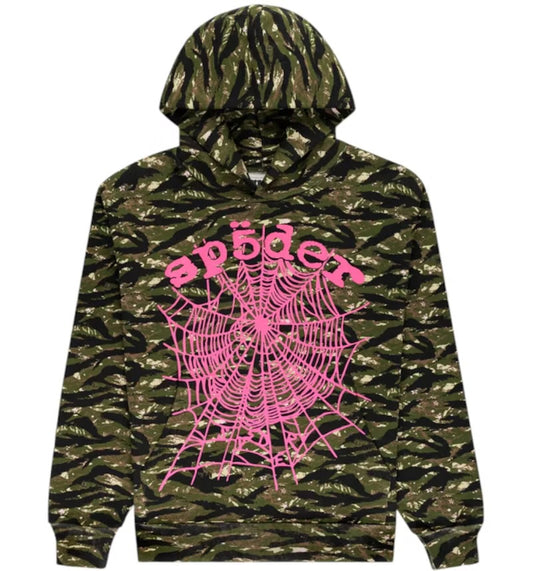 Sp5der OG Web V2 Tiger Camo Hoodie Tiger Camo