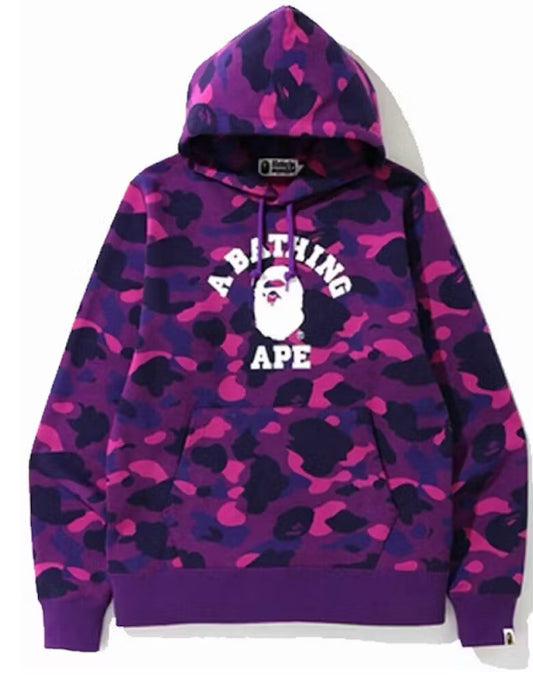 Bape pullover hoodie purple camo