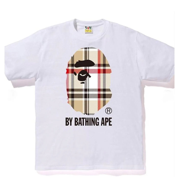 Bape White Check Tee