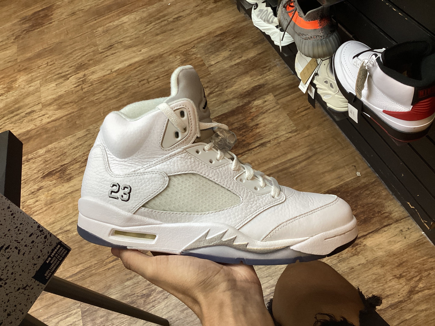 Jordan 5 metallic white used