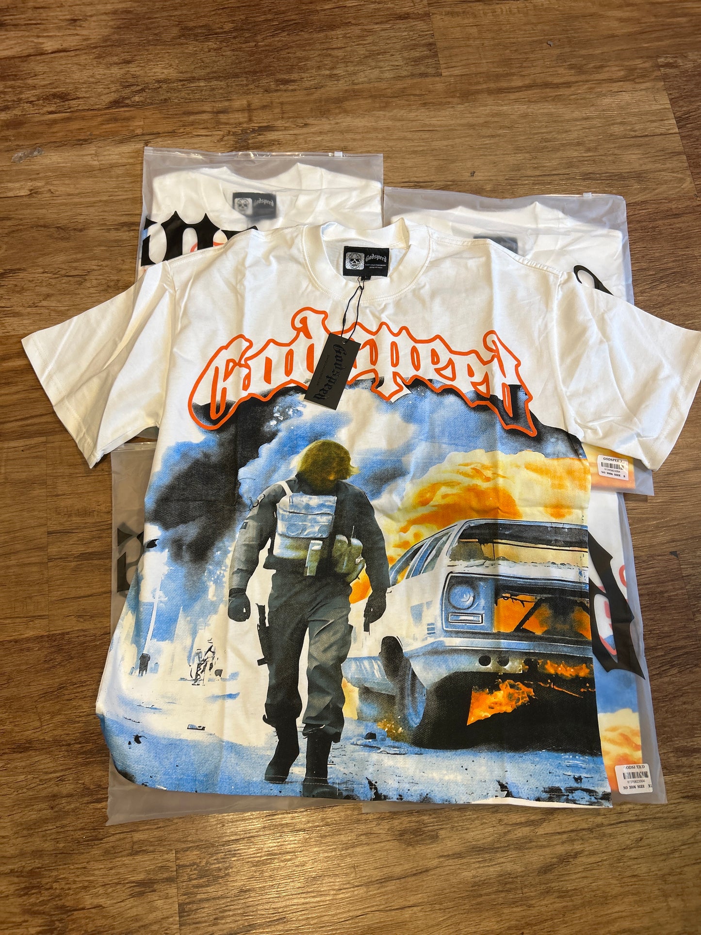 God Speed White Military Car Tee