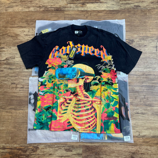 God Speed Black Skeleton VR Tee