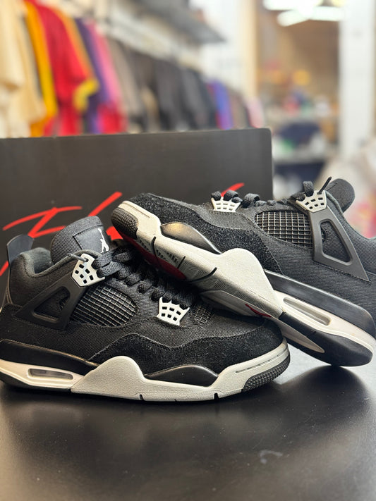 Used Jordan 4 Black Canvas