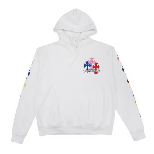 Chrome Hearts White Multi Color Cross Hoodie (USED)