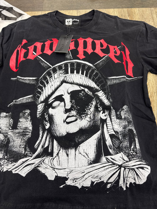 God Speed Black Statue Liberty