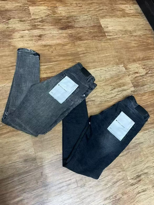 Black purple jeans