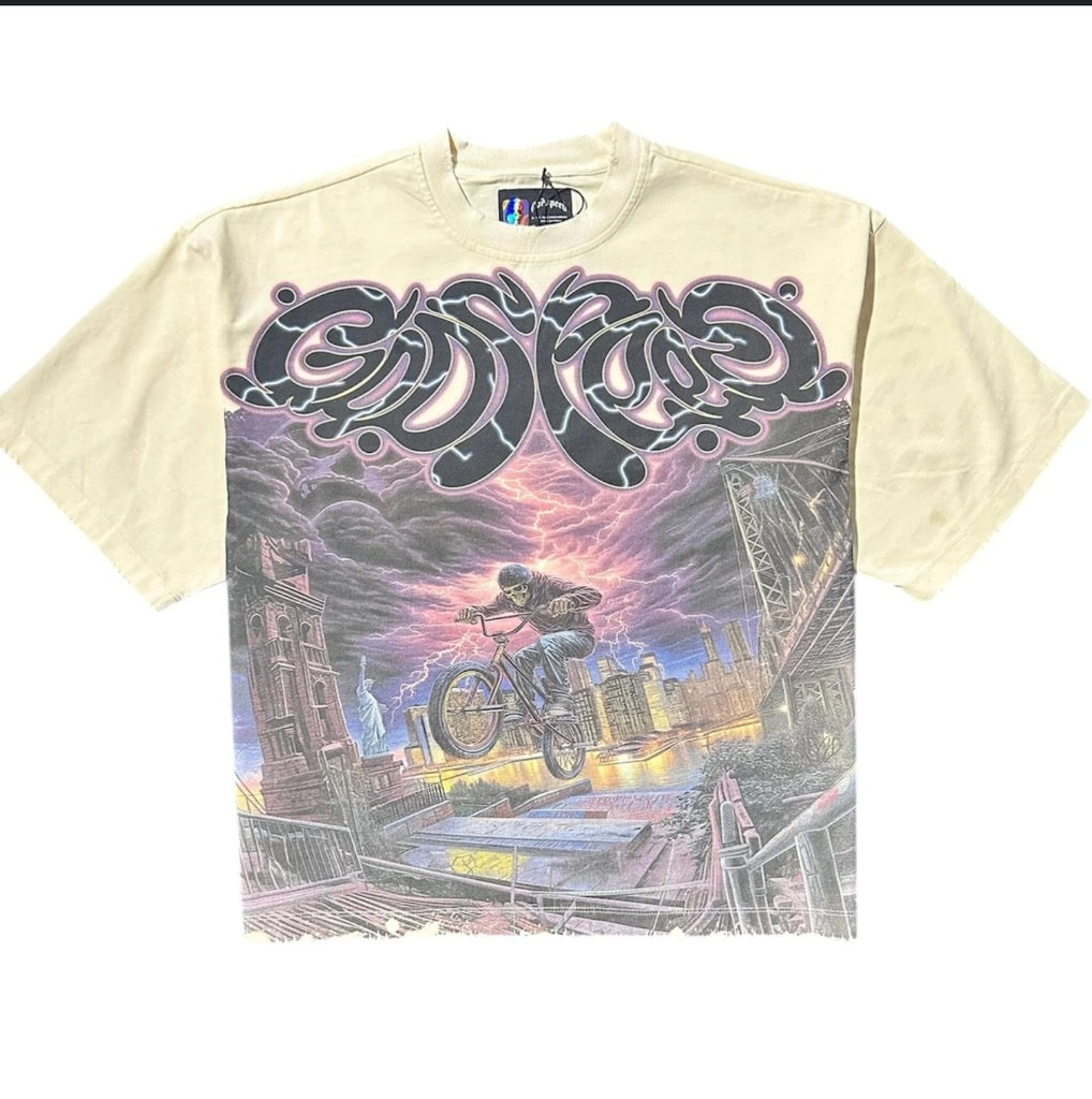 God Speed Riding The Storm Cream Tee