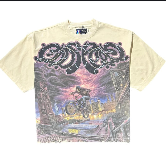 God Speed Riding The Storm Cream Tee