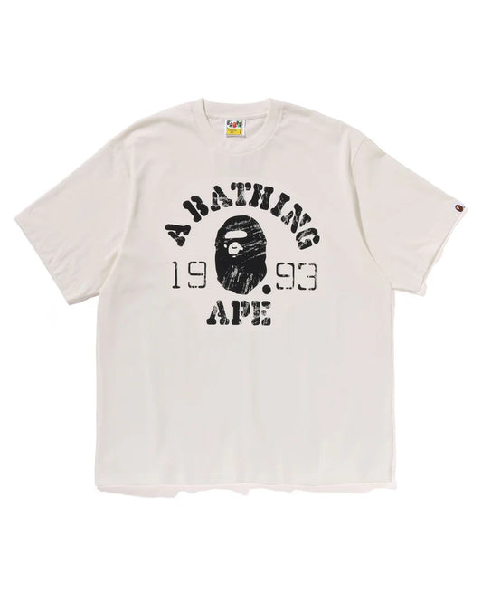 Bape White Screen print college Tee