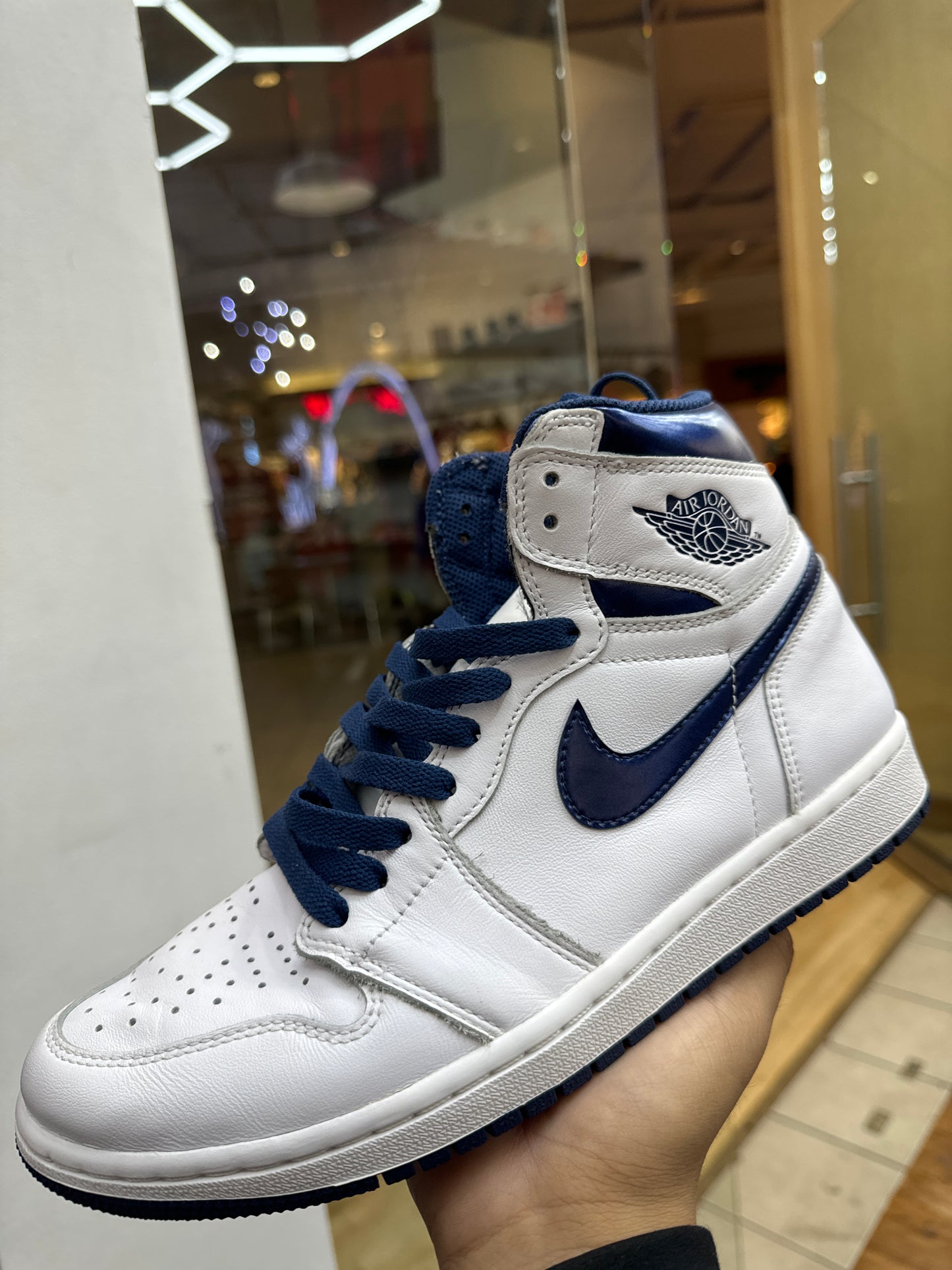 Jordan 1 High Metallic Navy Used