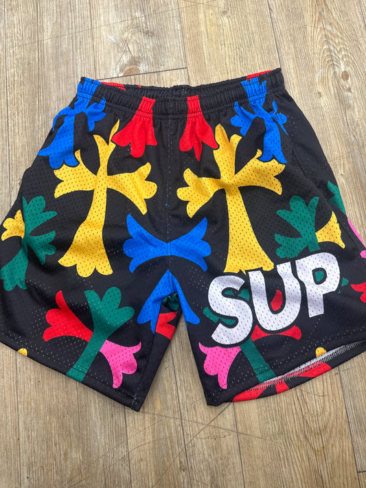 Sup Crosses Black Multicolor Shorts