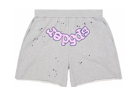 Sp5der og web logo sweat heather grey shorts